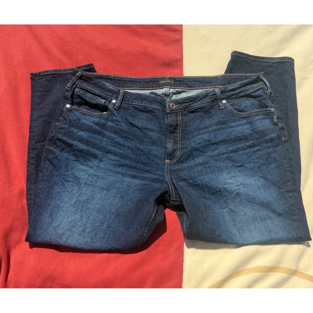 Silver Jeans Co Boyfriend Dark Wash Denim Plus Size 24W L29‎ W27101EKC474